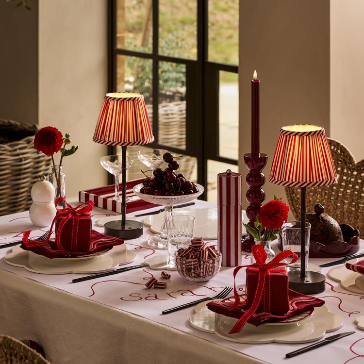 Empire Lampshade Red Stripe 16cm