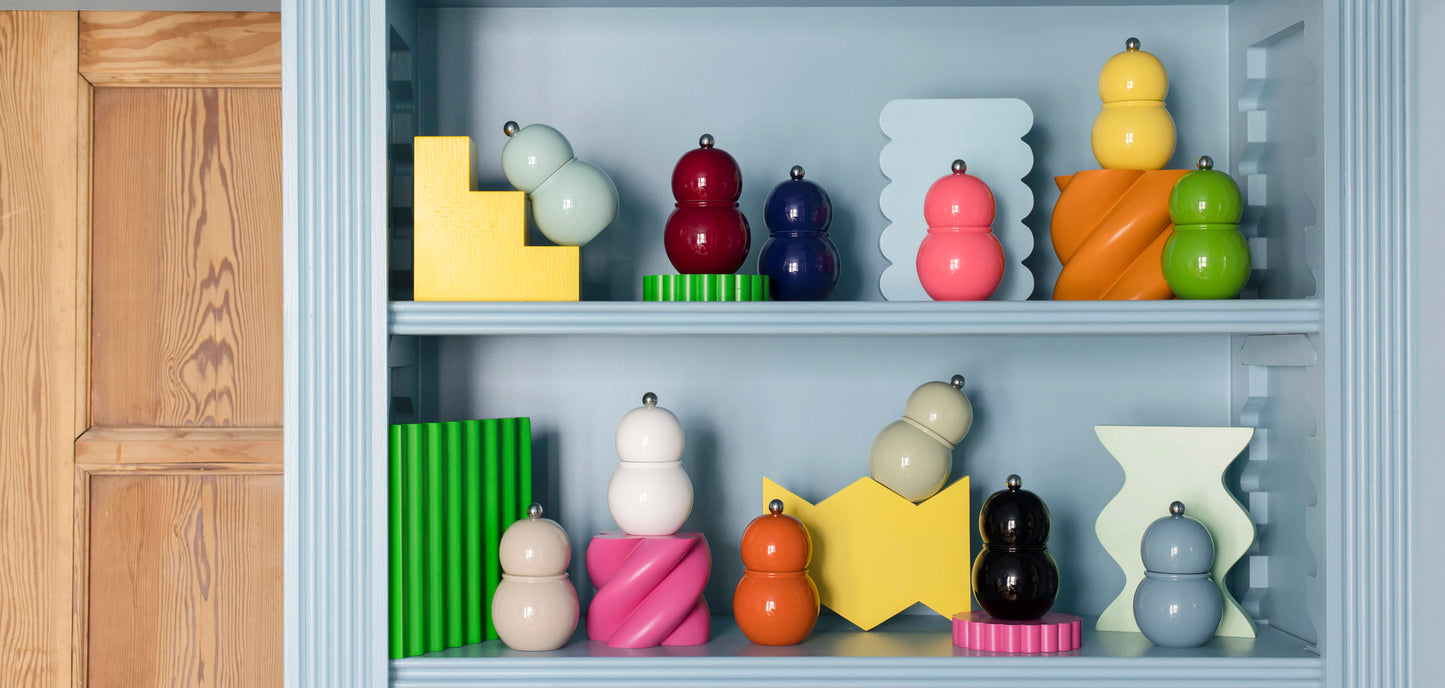 Navy Lacquer Chubby Salt & Pepper Mill