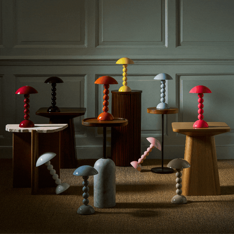 Sage Lacquer Rechargeable Bobbin LED Lamp