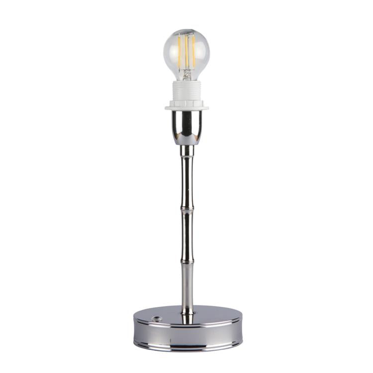 Bamboo Rechargeable Lamp Base Silver 25cm