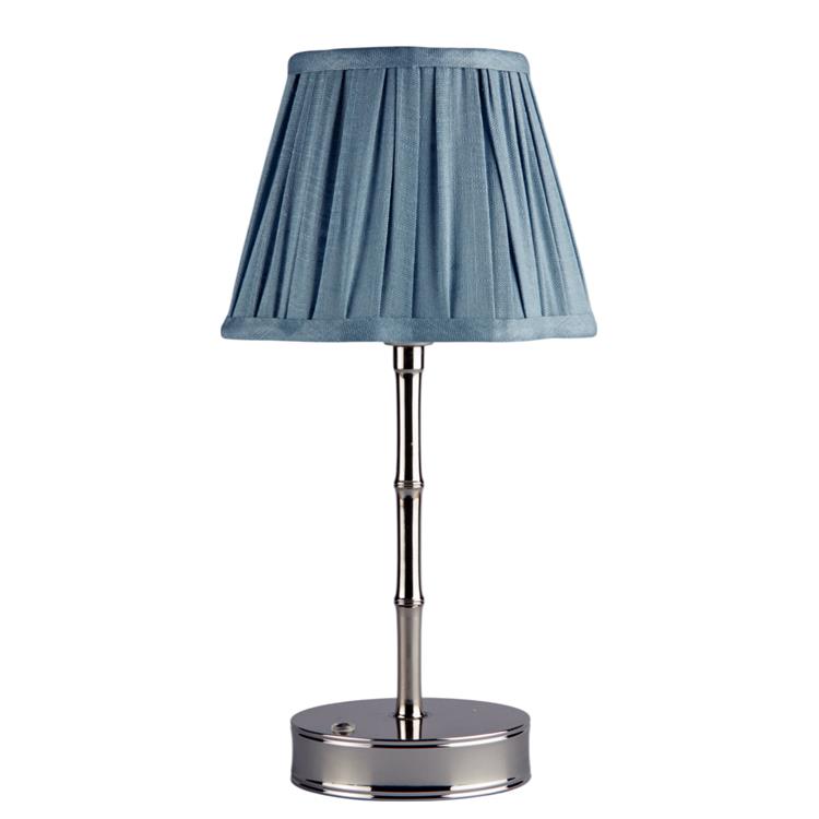 Bamboo Rechargeable Lamp Base Silver 25cm