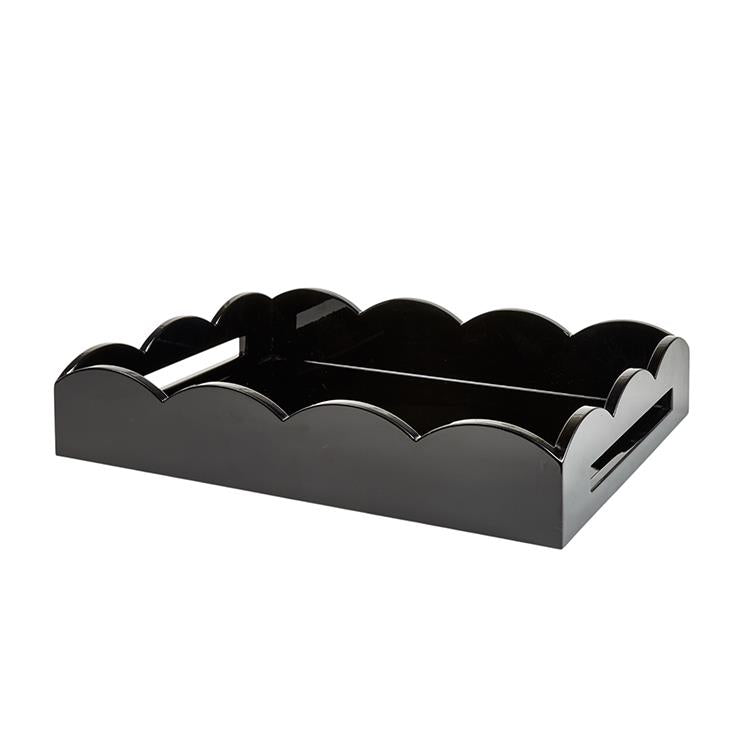 Scallop Tray Black 43 x 33cm Lacquer
