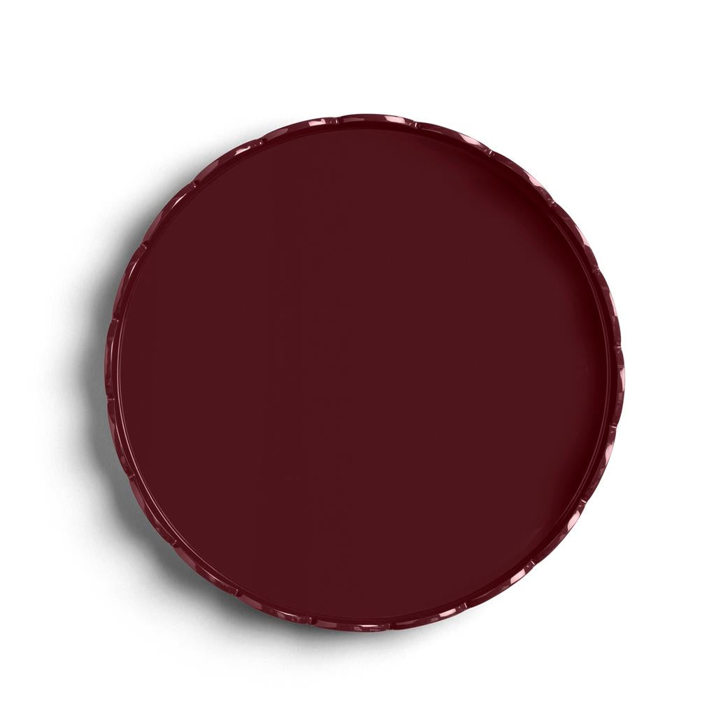 16x16 Scalloped Tray Cherry