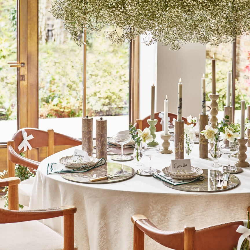 Chinoiserie Candlestick Grey