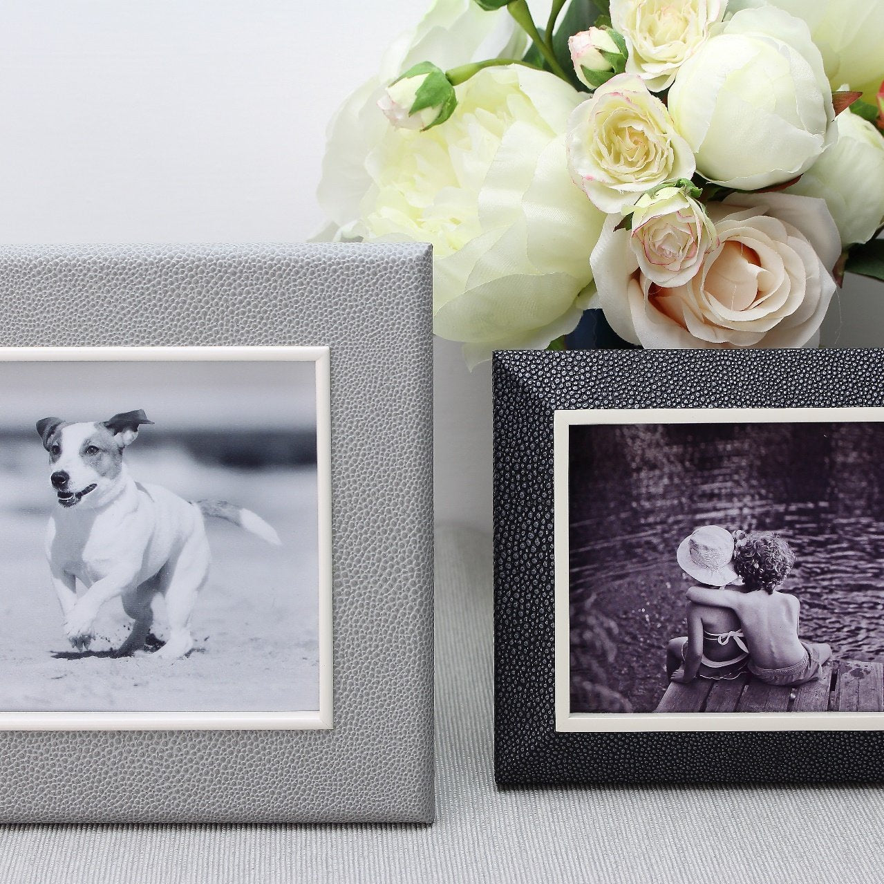 Dark Grey Shagreen Frame - Leather Frames - Addison Ross