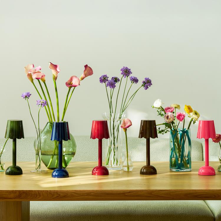 Scallop LED Lamp Chocolate 28cm