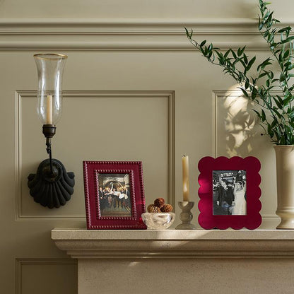 Cherry Scalloped Lacquer Photo Frame
