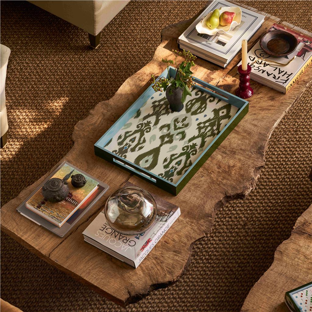 Ikat Medium Khaki & Chambray Two-Tone Tray
