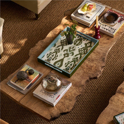 Ikat Medium Khaki & Chambray Two-Tone Tray