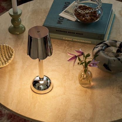 Chrome Rechargeable Bobbin LED Lamp