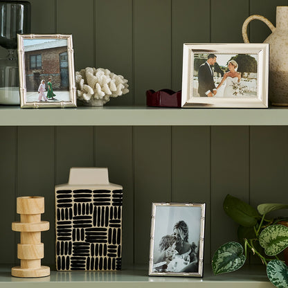 Beaded Silver Plated Photo Frame