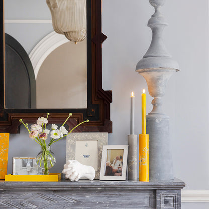 Chinoiserie Candlestick Grey