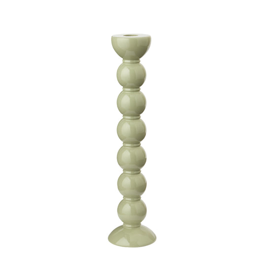 Extra Tall Sage Bobbin Candlestick - 33cm