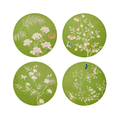 Chinoiserie Coaster Green- Set of 4