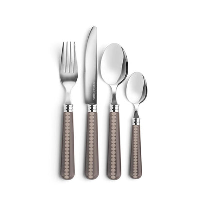 Mink & Cappuccino Bobbin Cutlery - 16-Piece Set