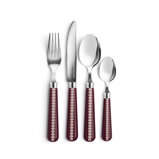 Cherry & Cappuccino Bobbin Cutlery - 16-Piece Set