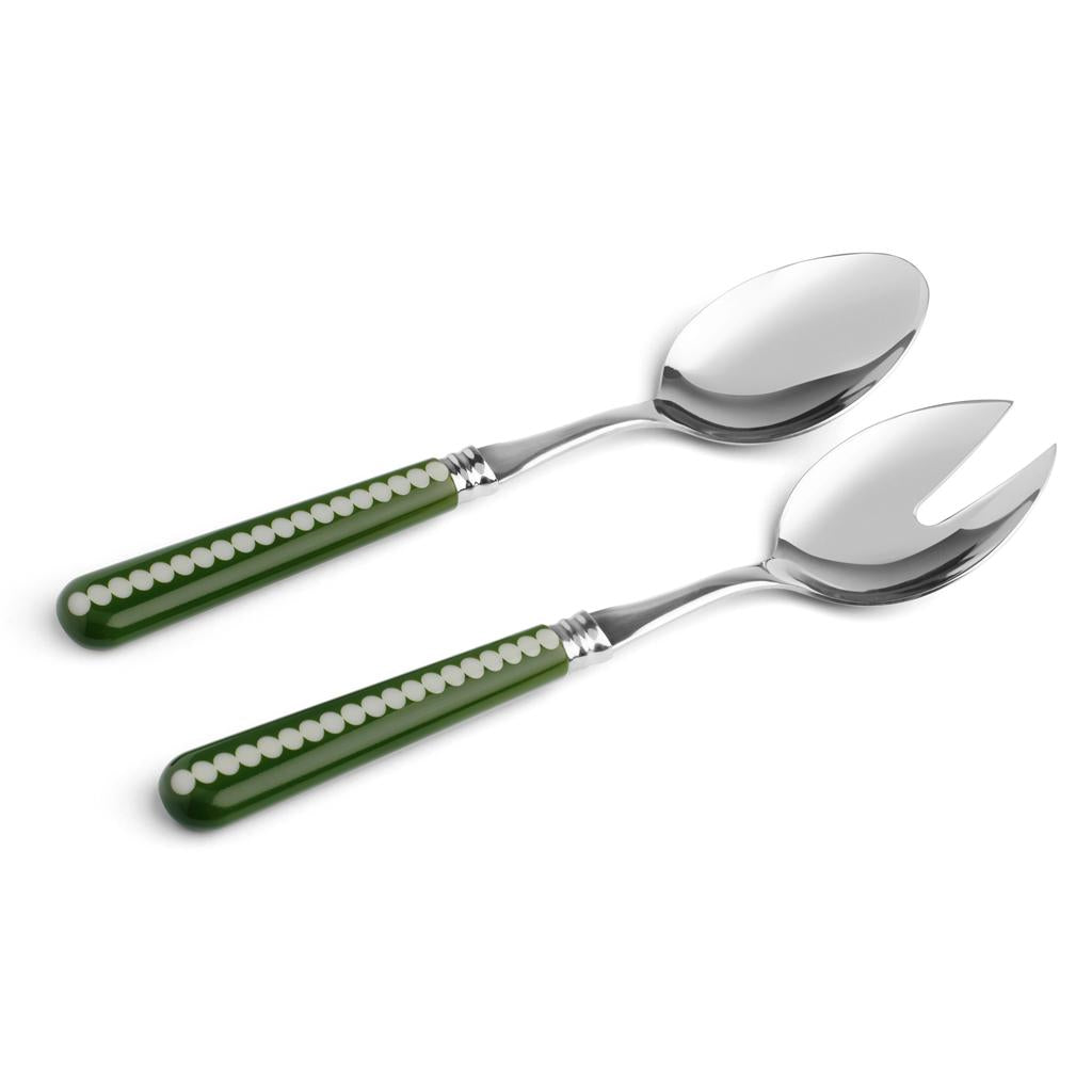 Khaki & Sage Bobbin Salad Servers - 2-Piece Set