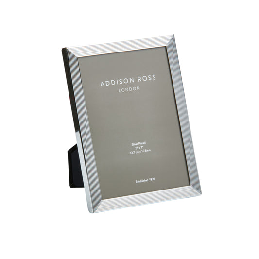 Grooved Silver Plate Photo Frame