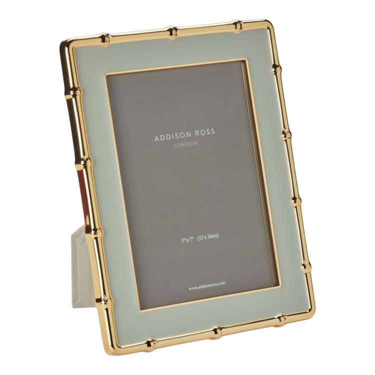 Sage & Gold Bamboo Enamel Photo Frame