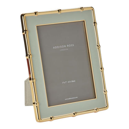 Sage & Gold Bamboo Enamel Photo Frame
