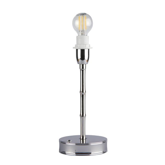 Bamboo Rechargeable Lamp Base Silver 25cm