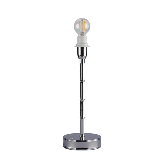 Bamboo Rechargeable Lamp Base Silver 30cm