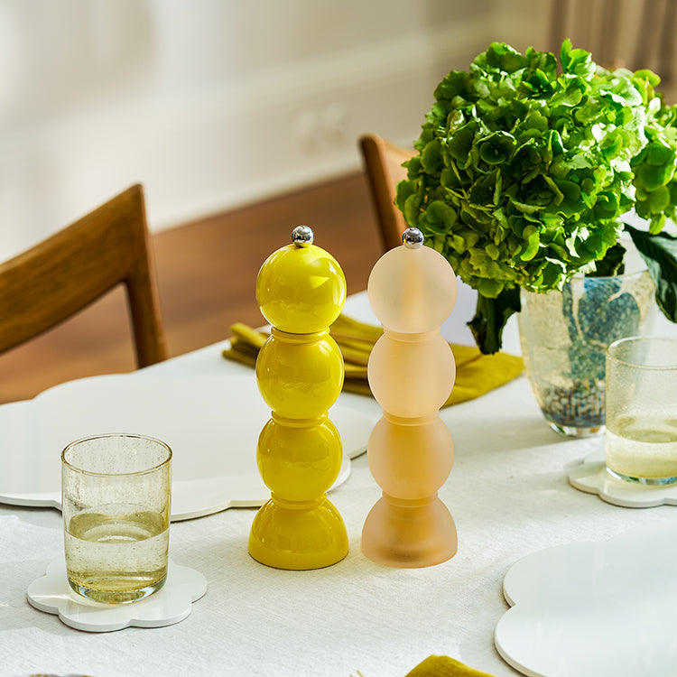 Amber Frosty Bobbin Salt or Pepper Mill