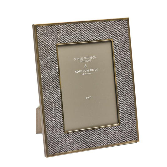 Sophie Paterson Photo Frame Dark Grey Herringbone 5 x 7"