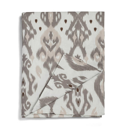 Ikat Mink Linen Tablecloth
