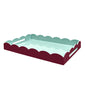 Two-Tone Scallop Tray Cherry & Eau de Nil 66 x 43cm Lacquer