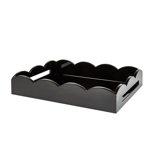 Scallop Tray Black 43 x 33cm Lacquer