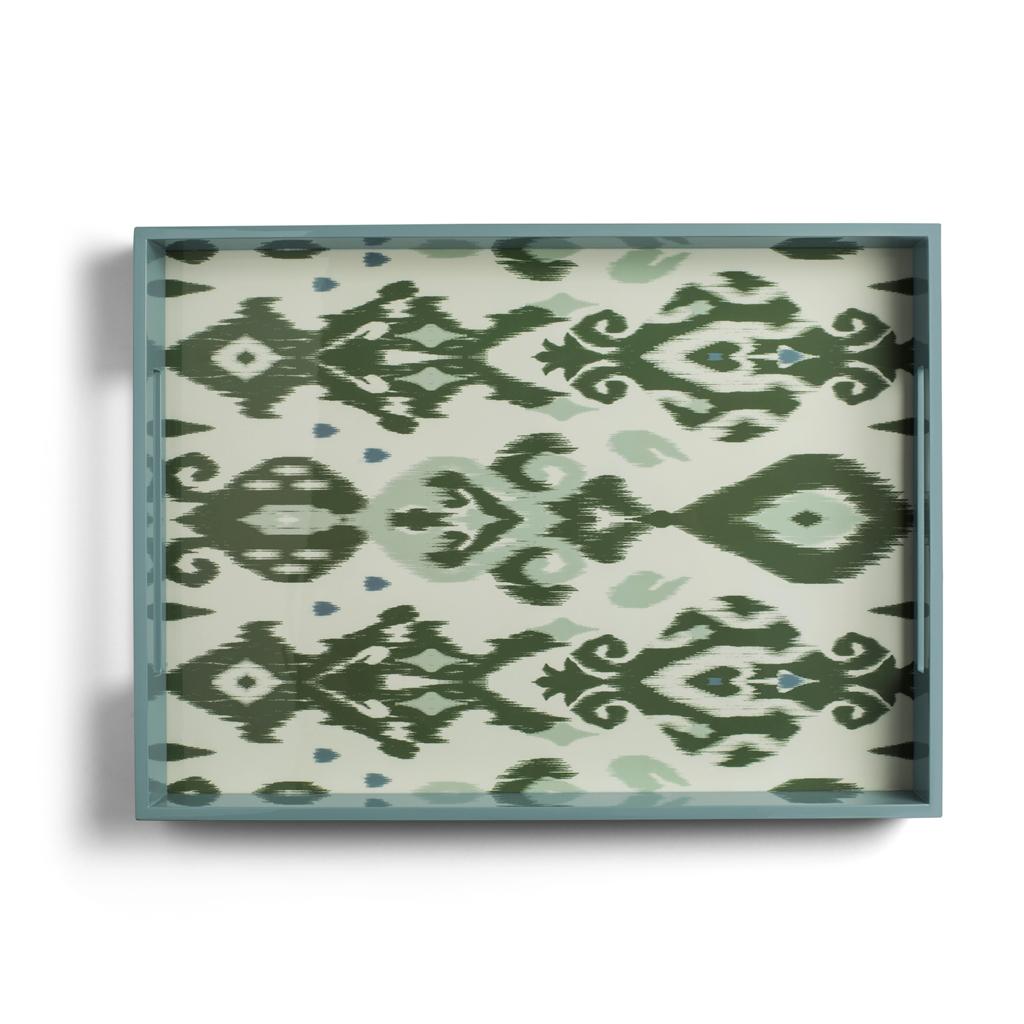 Ikat Medium Khaki & Chambray Two-Tone Tray