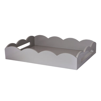 Chiffon Grey Medium Lacquered Scallop Serving Tray