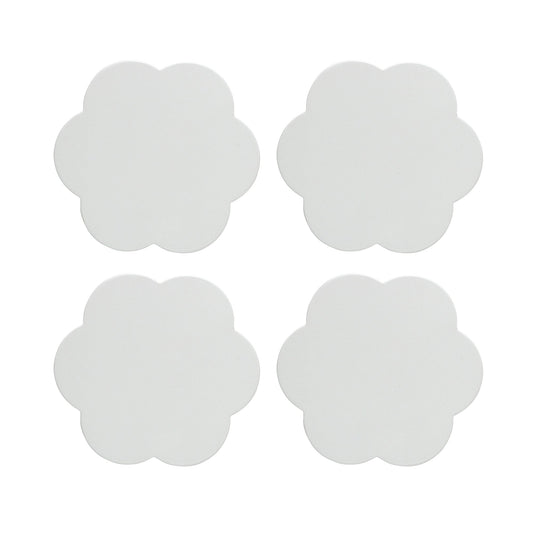 White Scallop Coasters – Set of 4