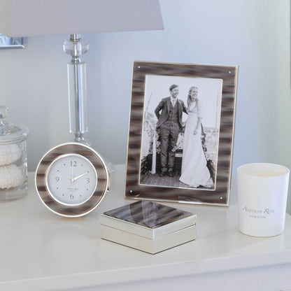 Beige Horn & Silver Photo Frame