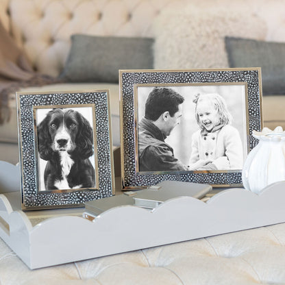 Guinea Fowl Feather & Silver Photo Frame