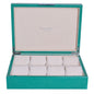 Large Green Shagreen Watch Box with Silver