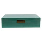 Large Green Shagreen Lacquer Box with Silver