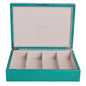 Large Green Shagreen & Silver Glasses Box