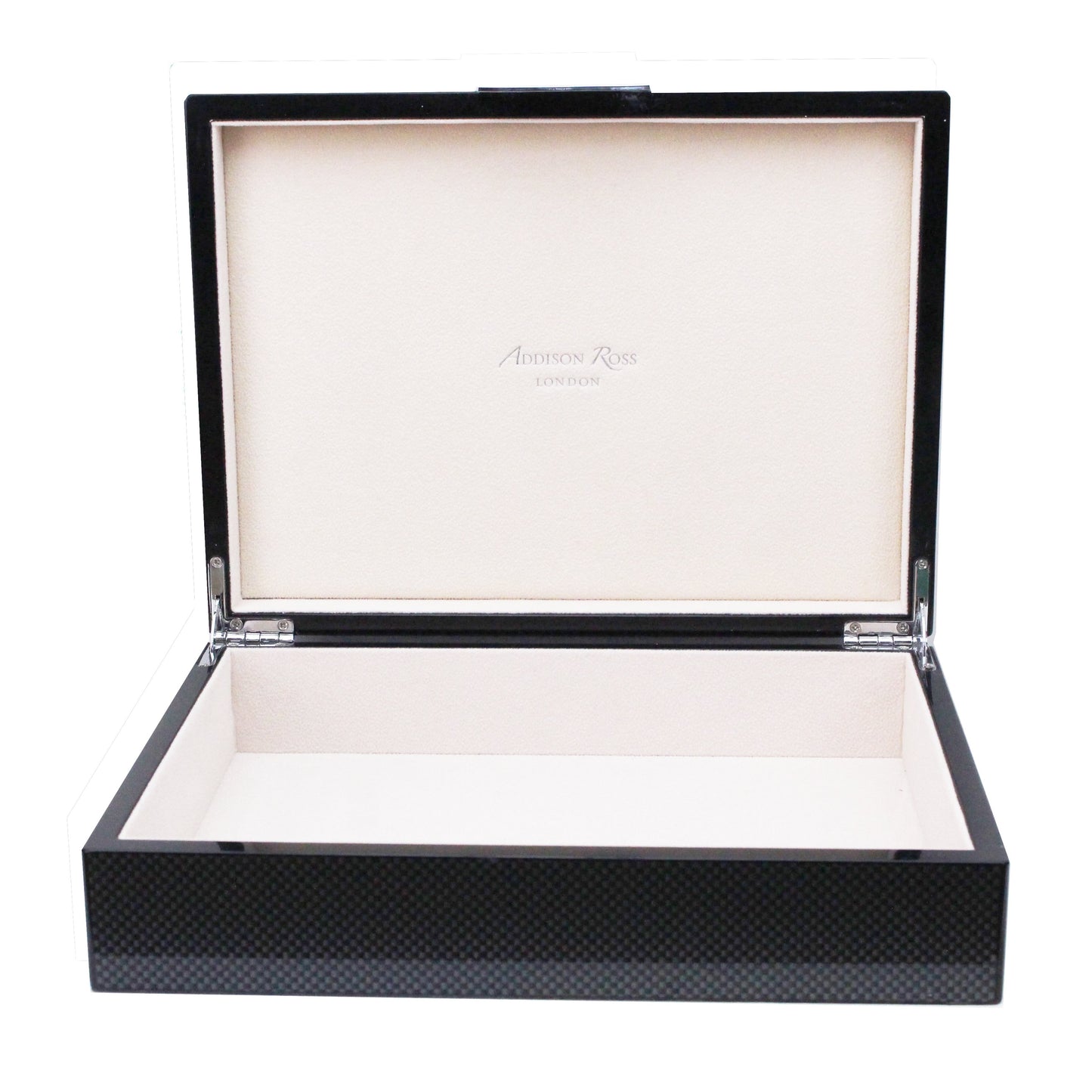 Large Carbon Fibre Lacquer Box with Silver