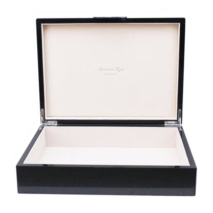 Large Carbon Fibre Lacquer Box with Silver