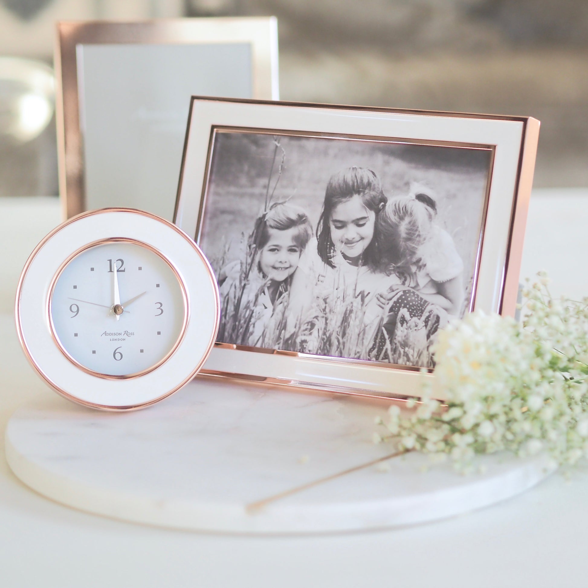 Rose Gold & White Alarm Clock - Clock - Addison Ross