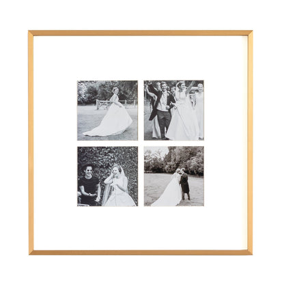 Single Aperture Brushed Gold Wall Hanging Frame