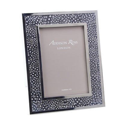 Guinea Fowl Feather & Silver Photo Frame