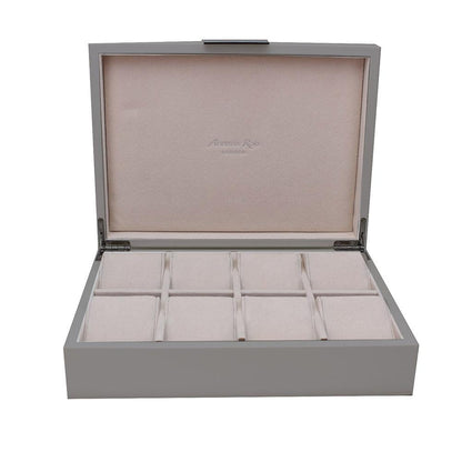 Large Chiffon Grey & Silver Watch Box