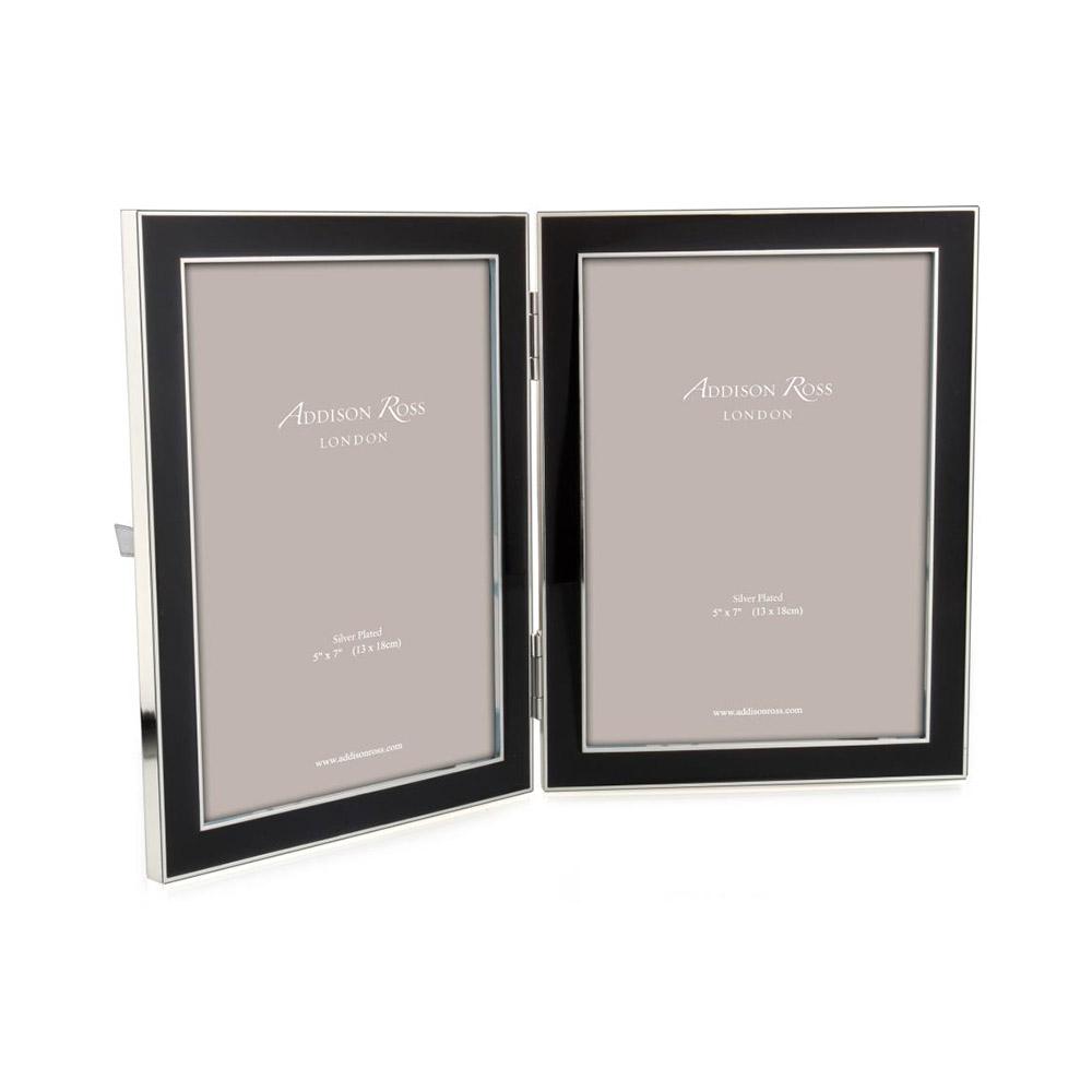 Black Enamel & Silver Double Frame - Enamel Frames - Addison Ross