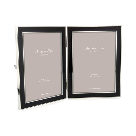 Black Enamel & Silver Double Frame - Enamel Frames - Addison Ross